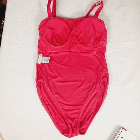 Michael Kors One Piece Swimsuit, Size 10, Coral with Gold MK Accent on Strap - Picture 14 of 14